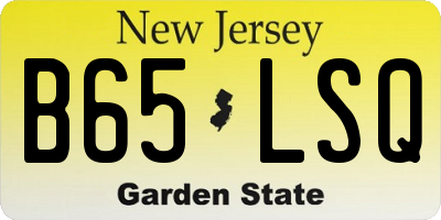 NJ license plate B65LSQ