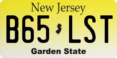 NJ license plate B65LST
