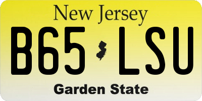 NJ license plate B65LSU
