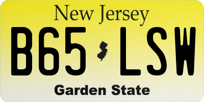 NJ license plate B65LSW