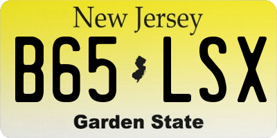 NJ license plate B65LSX
