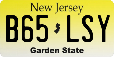 NJ license plate B65LSY