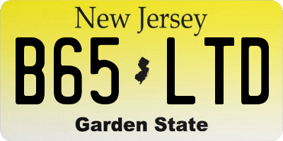NJ license plate B65LTD