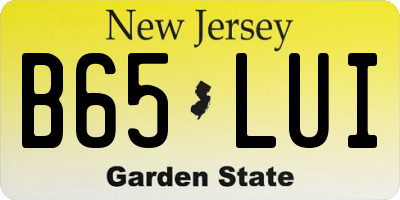 NJ license plate B65LUI