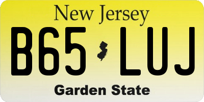 NJ license plate B65LUJ