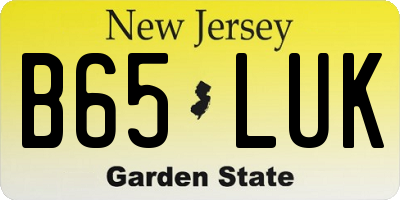 NJ license plate B65LUK