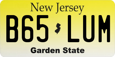 NJ license plate B65LUM