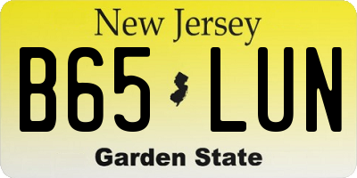 NJ license plate B65LUN