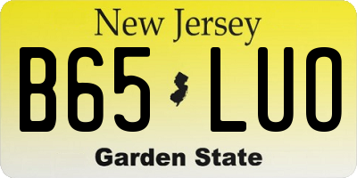 NJ license plate B65LUO