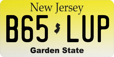 NJ license plate B65LUP