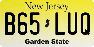 NJ license plate B65LUQ