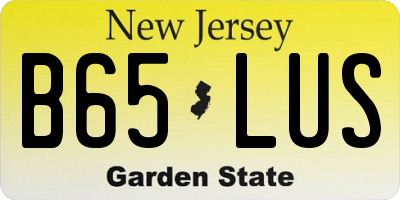 NJ license plate B65LUS