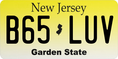 NJ license plate B65LUV