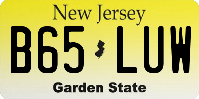 NJ license plate B65LUW