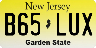 NJ license plate B65LUX