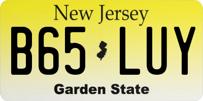 NJ license plate B65LUY