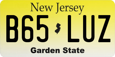 NJ license plate B65LUZ
