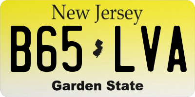 NJ license plate B65LVA