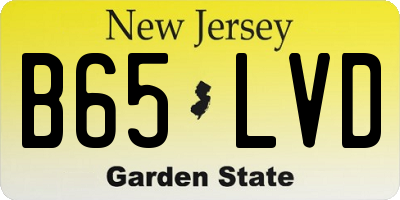 NJ license plate B65LVD