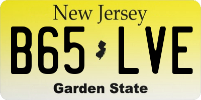 NJ license plate B65LVE