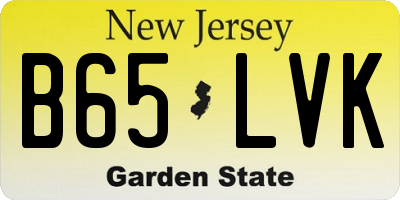 NJ license plate B65LVK