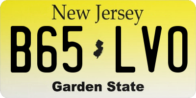 NJ license plate B65LVO
