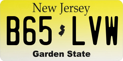NJ license plate B65LVW