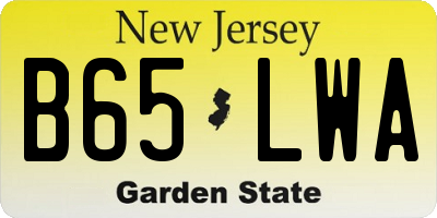 NJ license plate B65LWA