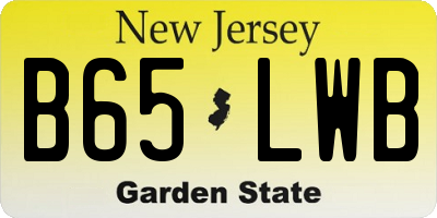 NJ license plate B65LWB
