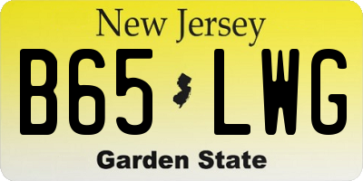 NJ license plate B65LWG