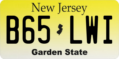 NJ license plate B65LWI