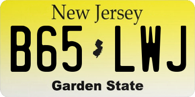 NJ license plate B65LWJ