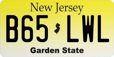 NJ license plate B65LWL