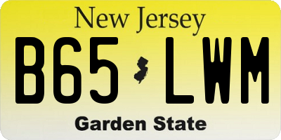 NJ license plate B65LWM
