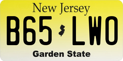 NJ license plate B65LWO