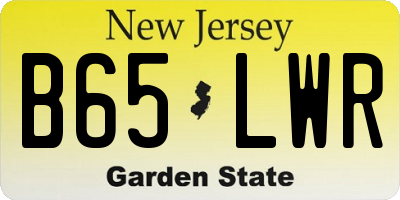 NJ license plate B65LWR