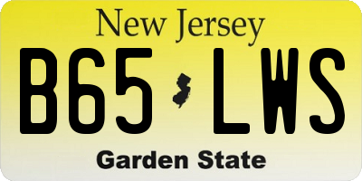 NJ license plate B65LWS
