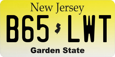 NJ license plate B65LWT