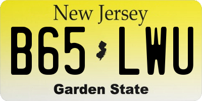NJ license plate B65LWU
