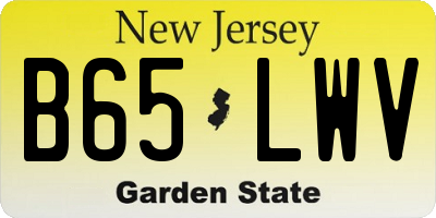 NJ license plate B65LWV