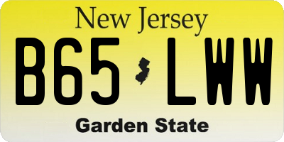 NJ license plate B65LWW