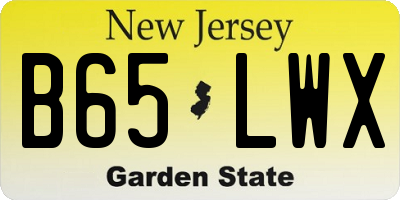 NJ license plate B65LWX