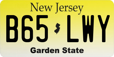 NJ license plate B65LWY