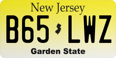 NJ license plate B65LWZ