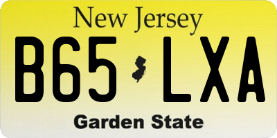 NJ license plate B65LXA