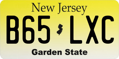 NJ license plate B65LXC