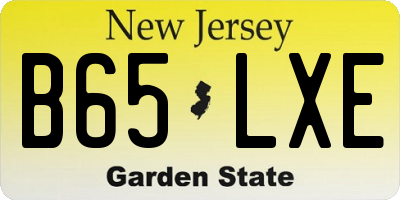 NJ license plate B65LXE
