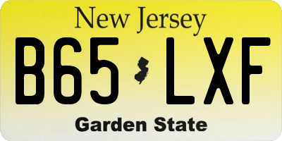 NJ license plate B65LXF
