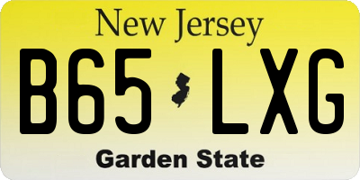 NJ license plate B65LXG