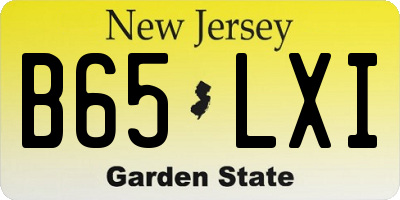 NJ license plate B65LXI